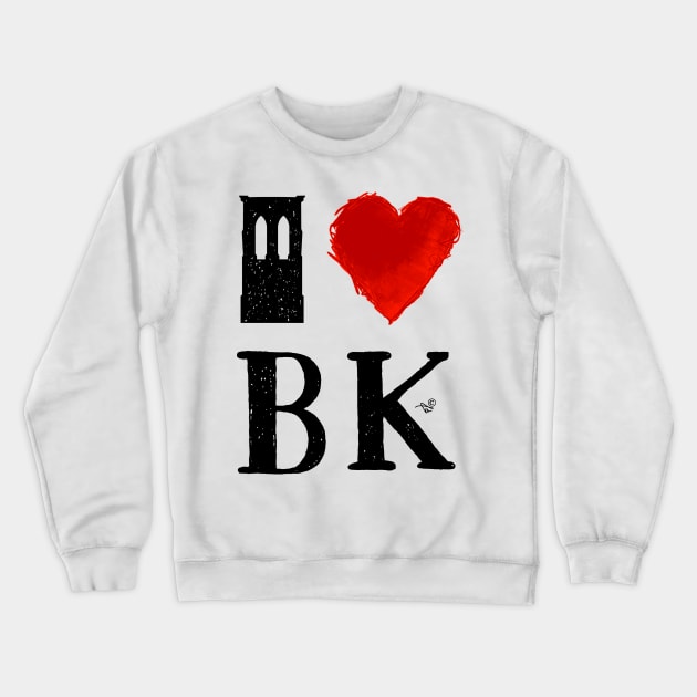 I Heart Brooklyn (remix) by Tai's Tees Crewneck Sweatshirt by TaizTeez